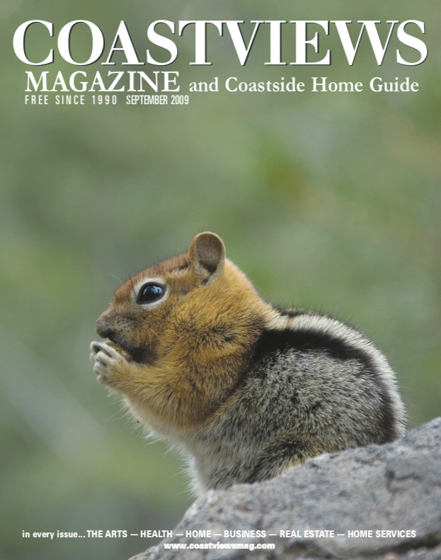 Coastviews Magazine cover, with a picture of a chipmunk